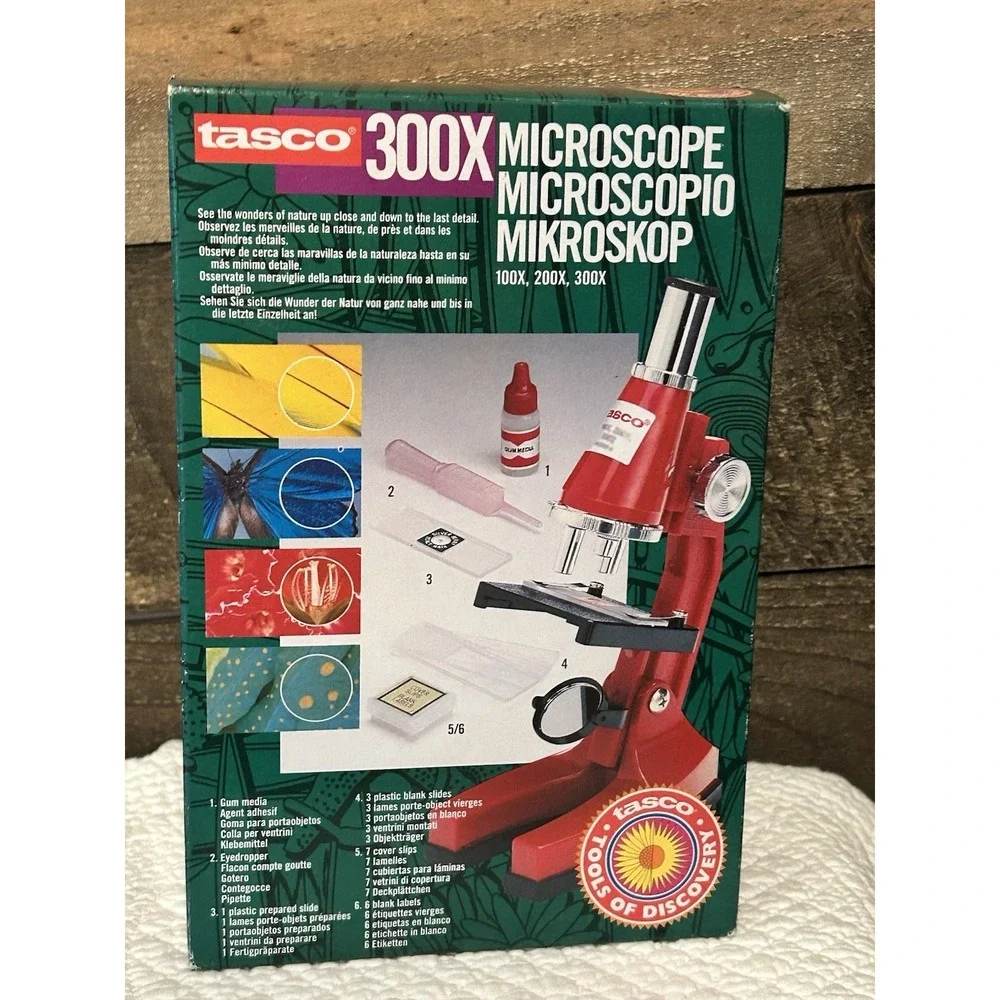 Vintage New‎ TASCO 300X Microscope Kit In Box NOS Student Kids